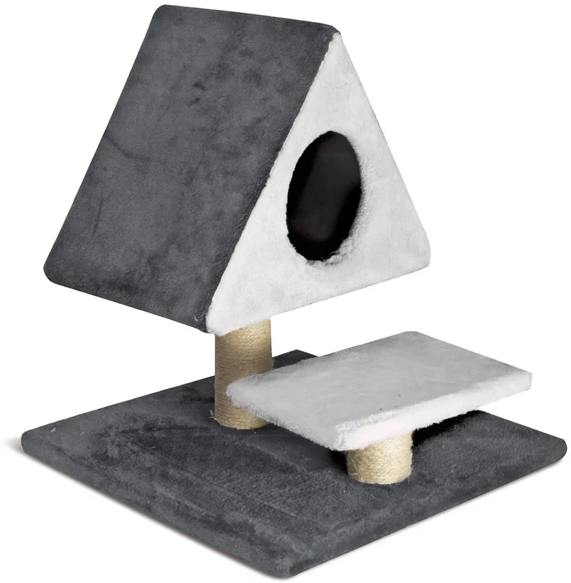 CAT&RINA Different Tiragraffi Piramide Casetta Triangolare con Piattaforma Giochi e per Il Gatto