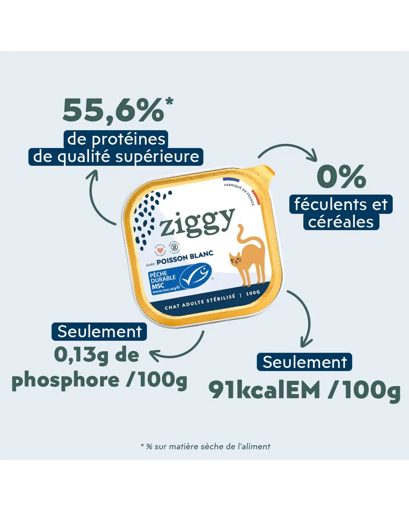 Ziggy Stérilisés Saveur Poisson Pâtée Pour Chats