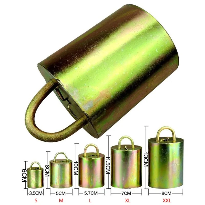 Galvanized steel material bell for cattle sheep goat , campana per bovini ovini caprini