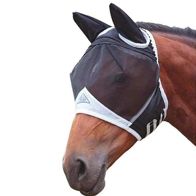 Elastic Fly UV-Blocker Ears Eyes Protection For Horse / Maschere anti mosche per cavalli