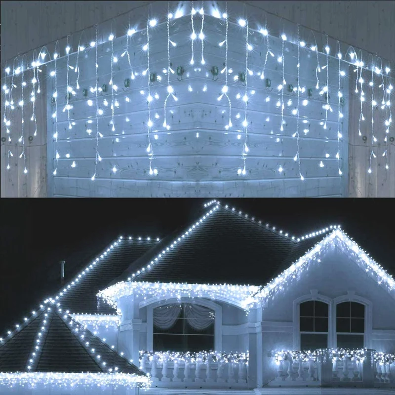5M Waterproof Outdoor Christmas Light Droop 0.4-0.6m Led Curtain Decorative Lights