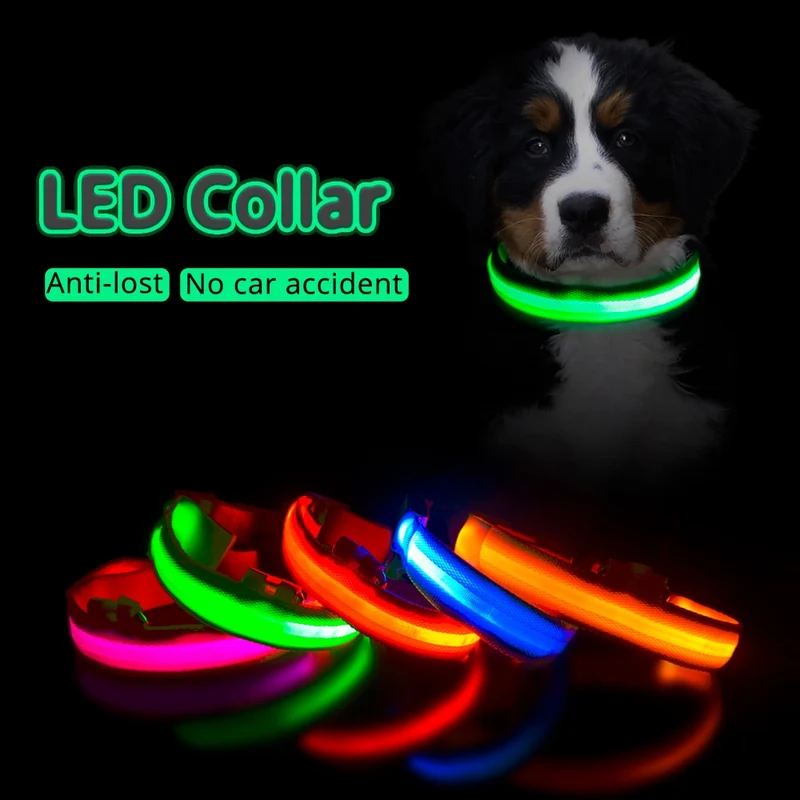 Collar for dogs USB Charging Led Anti-Lost/Avoid Car Accident / Collare per cani illuminato