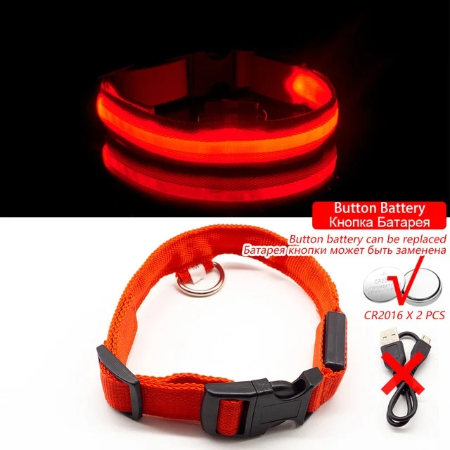 Collar for dogs USB Charging Led Anti-Lost/Avoid Car Accident / Collare per cani illuminato