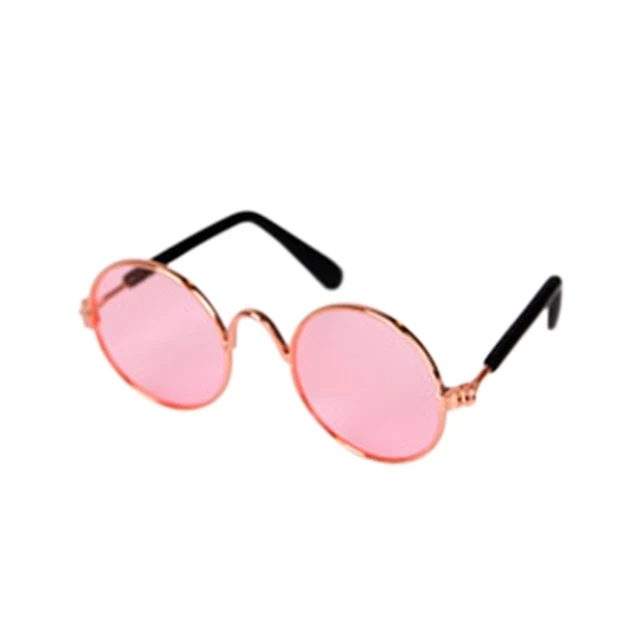 Ultra Cute and Funny Pet Sunglasses Classic Retro Circular Metal Prince Sunglasses for Cats or Small Dogs Fashion Costume