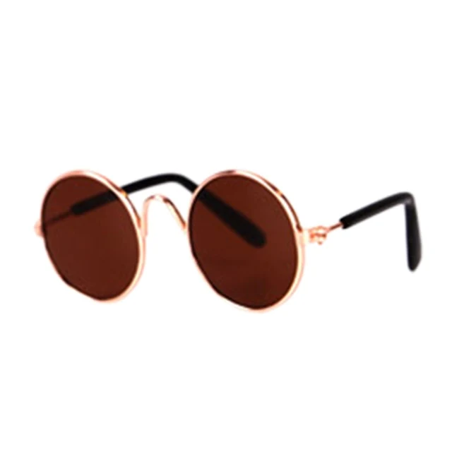 Ultra Cute and Funny Pet Sunglasses Classic Retro Circular Metal Prince Sunglasses for Cats or Small Dogs Fashion Costume