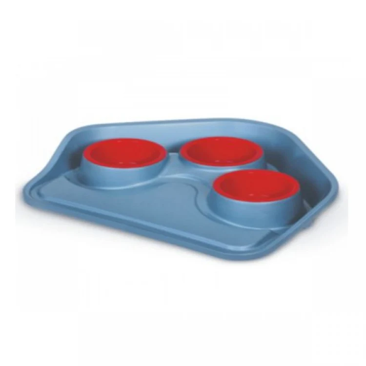 Tray with 3 bowls / Vassoio con 3 ciotole for cats and dogs