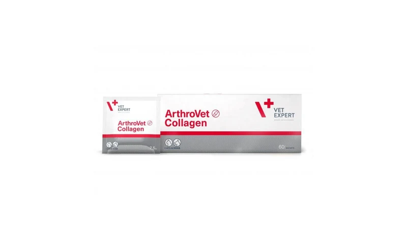ArthroVet Collagen II 2.5 g, 60 bustine consigliato per cani e gatti con patologie nel normale funzionamento della cartilagine e delle articolazioni. For dogs and cats with pathologies in the normal functioning of cartilage and joints.