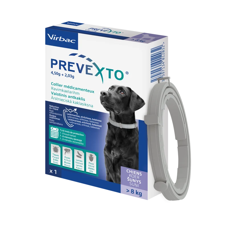 Prevexto collier médicamenteux antiparasitaire chien