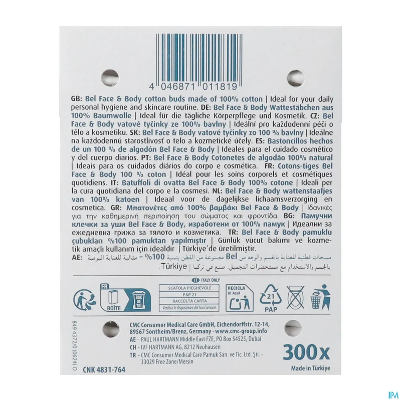 Bel Premium Wattenstaafjes | 300 stuks | Oorverzorging