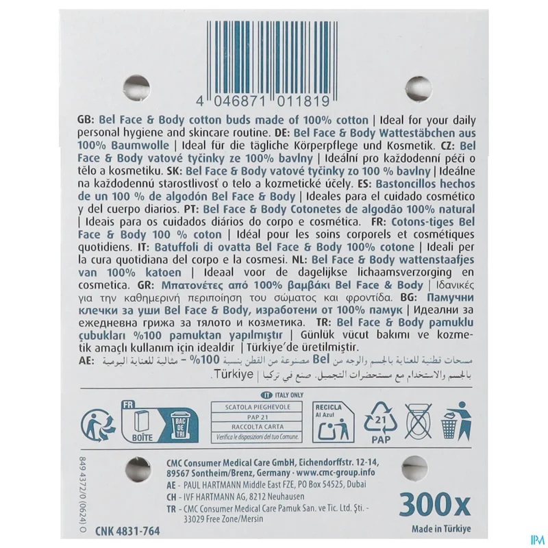 Bel Premium Wattenstaafjes | 300 stuks | Oorverzorging
