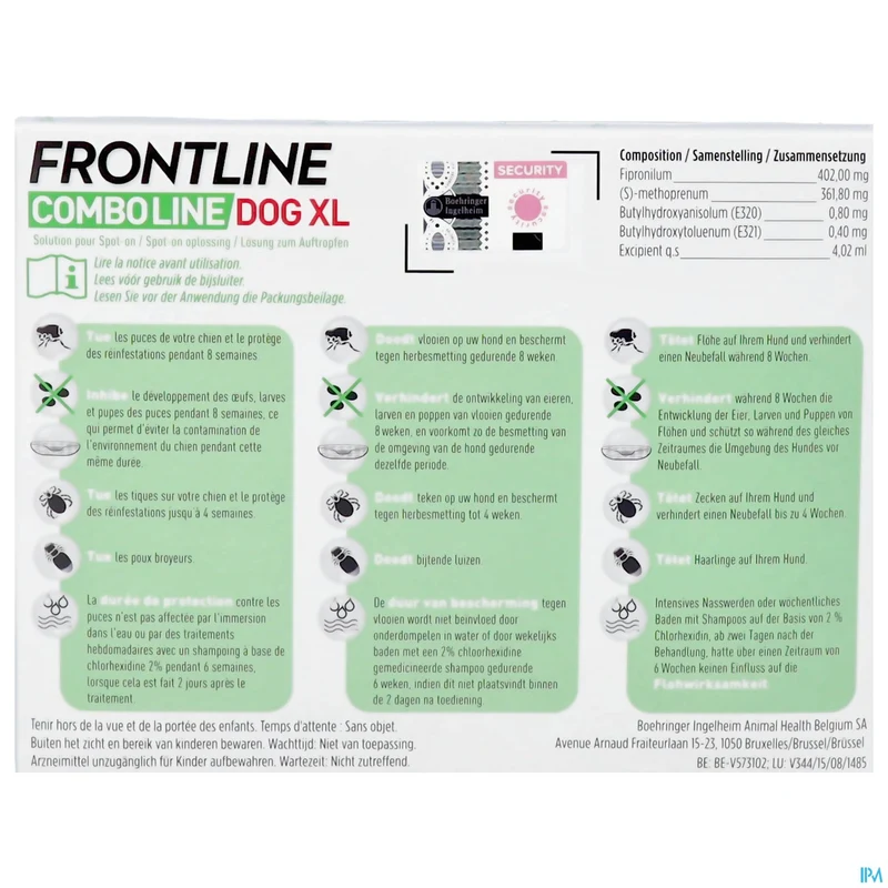 Frontline Combo Line Hond XL >40kg | 3 pipetten | Vlooien & Teken