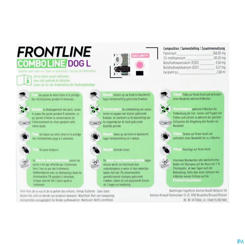 Frontline Combo Line Hond L 20-40kg | 6 pipetten | Antiparasitair