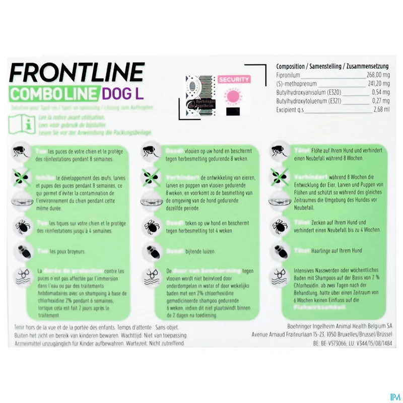 Frontline Combo Line Hond L 20-40kg | 6 pipetten | Antiparasitair