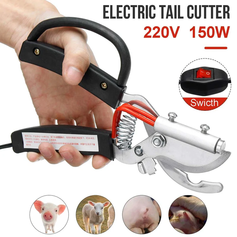 Piglet tail cut electric heating, taglia coda elettrico per suini