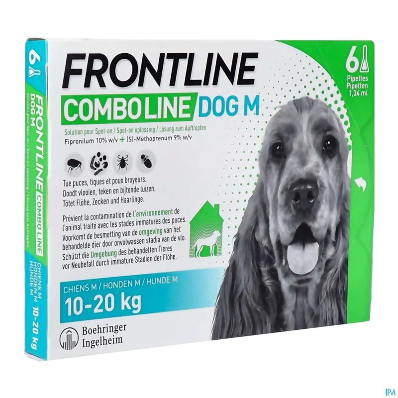 Frontline Combo Hond M 10-20kg | 6x1,34ml pipetten | Vlooien & Teken