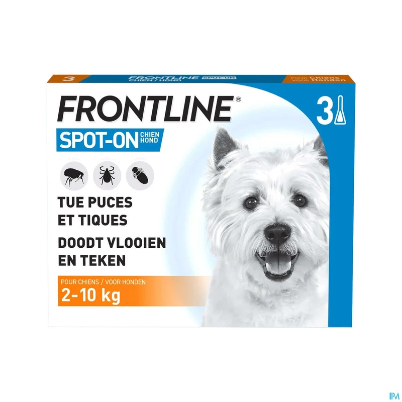 Frontline Spot On Hond 2-10kg | 3x0,67ml pipetten | Vlooien & Teken