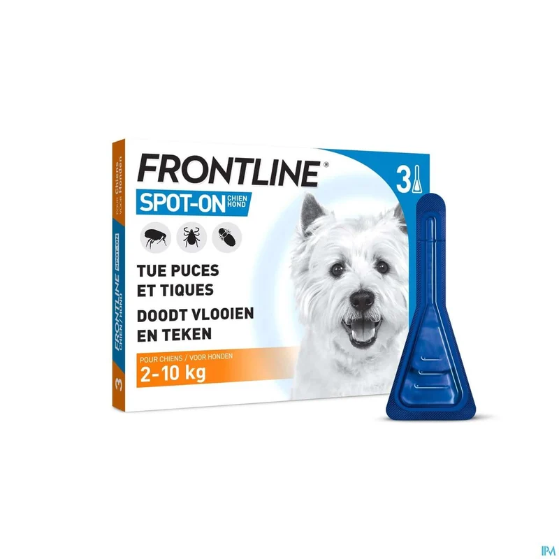 Frontline Spot On Hond 2-10kg | 3x0,67ml pipetten | Vlooien & Teken