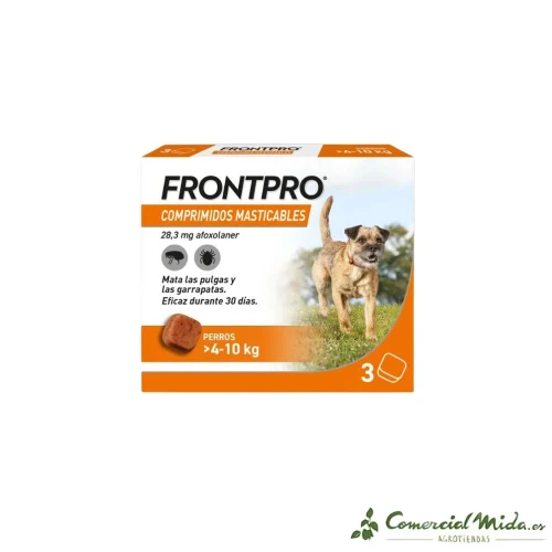 Comprimés antiparasitaires à croquer FRONTPRO 28 mg pour chiens de 4 à 10 kg