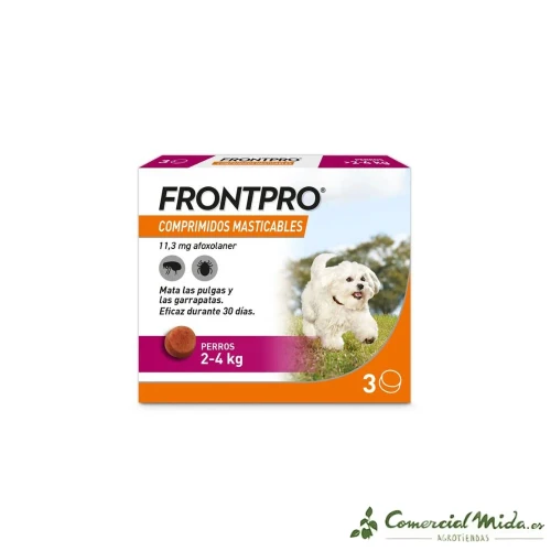 FRONTPRO 11 mg, comprimés antiparasitaires à croquer pour chiens de 2 à 4 kg