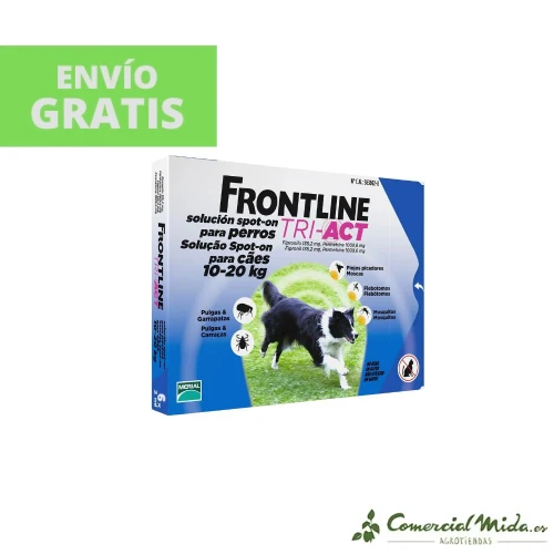 Pipettes antiparasitaires FRONTLINE TRI-ACT M pour chiens de 10 à 20 kg - 6 pipettes