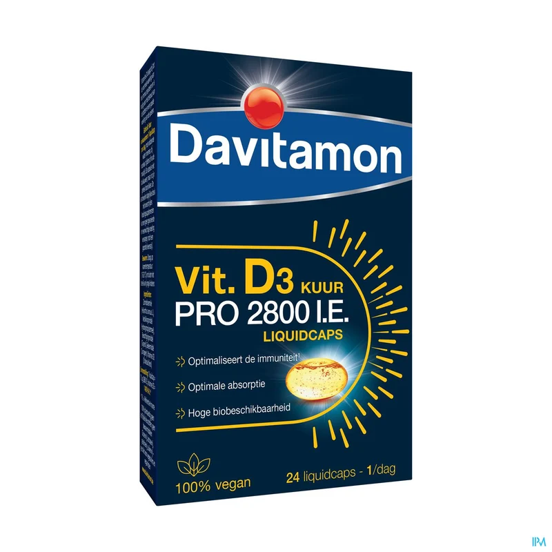 Davitamon Vitamine D3 2800 IE | 24 Vegan Liquidcaps | Supplement