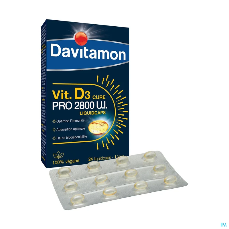 Davitamon Vitamine D3 2800 IE | 24 Vegan Liquidcaps | Supplement