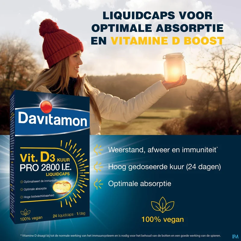 Davitamon Vitamine D3 2800 IE | 24 Vegan Liquidcaps | Supplement