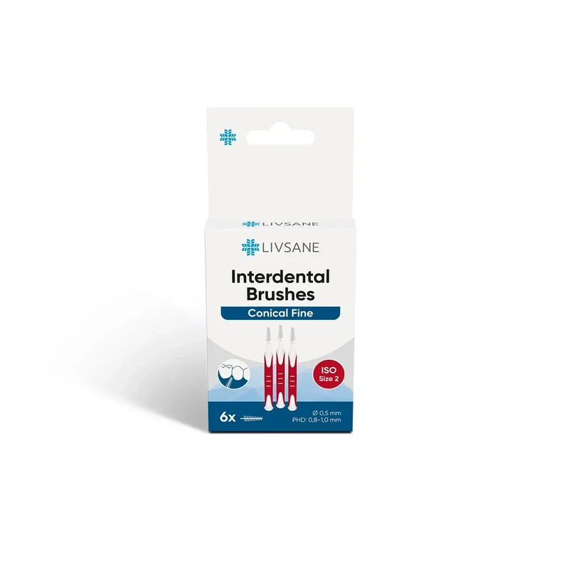 LIVSANE Oral Conical Fijn 0,8-1mm | 6x Interdentale Borsteltjes