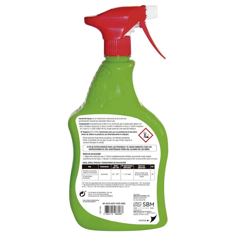 Spray insecticide anti-cochenilles SANIUM 800 ml