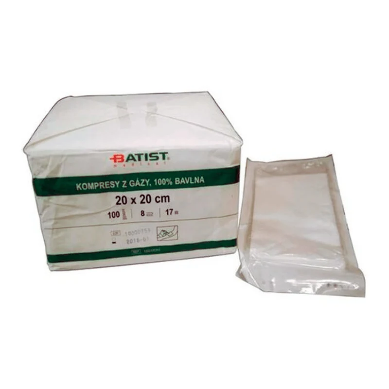 Compresse de gaze non stérile en coton 20 x 20 100 unités BATIST