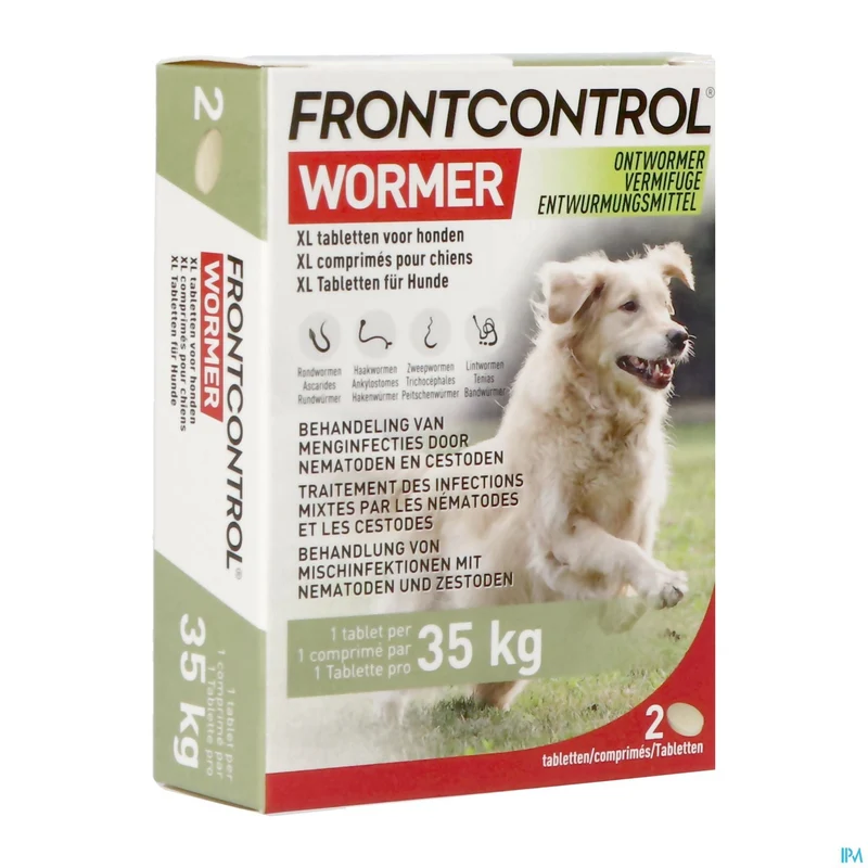 Frontcontrol Wormer XL | 2 tabletten | Ontwormingsmiddel hond