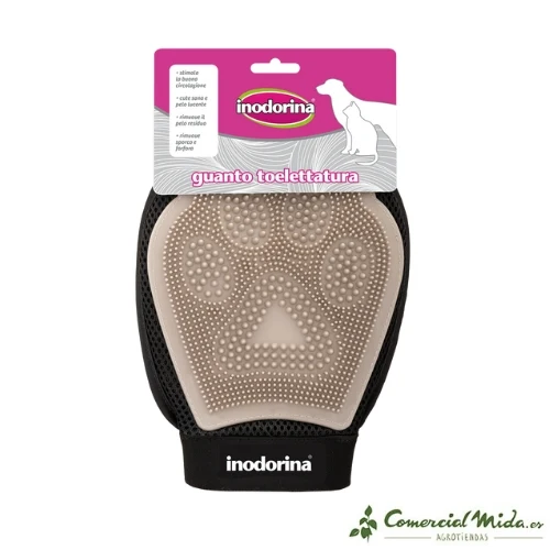 INODORINA Gant de toilettage pour chien et chat