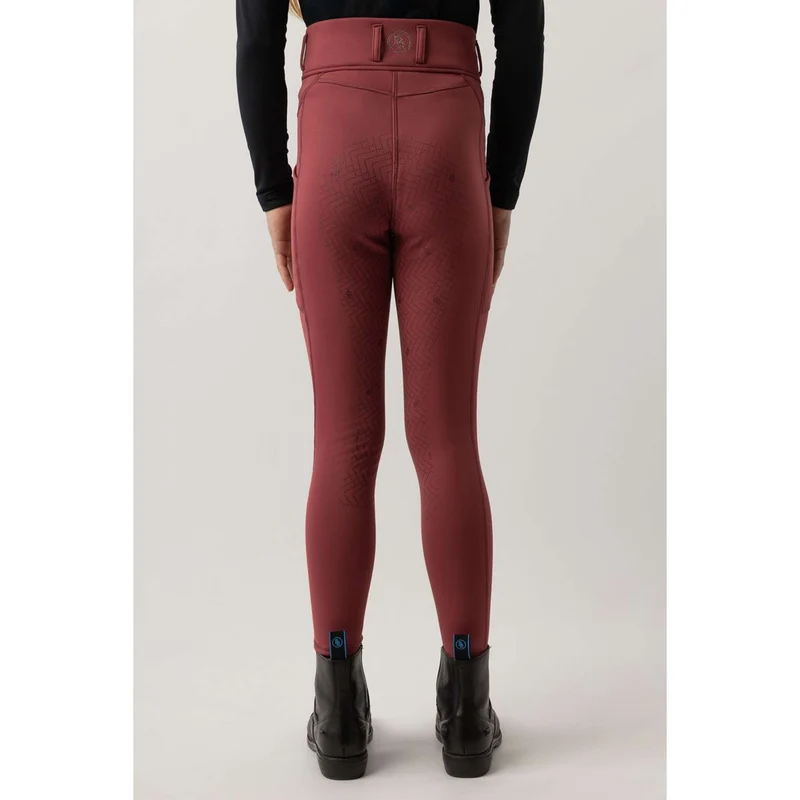 BR Legging d'Équitation Eevolv Lenny Full Grip Enfants Maroon Red