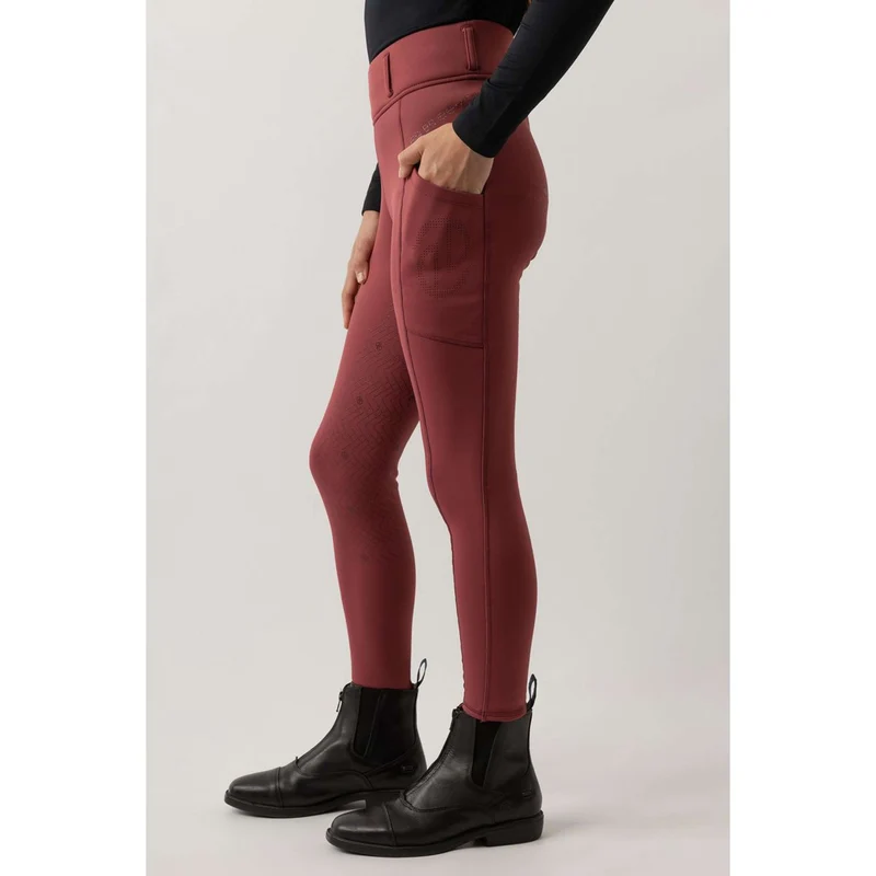 BR Legging d'Équitation Eevolv Lenny Full Grip Enfants Maroon Red