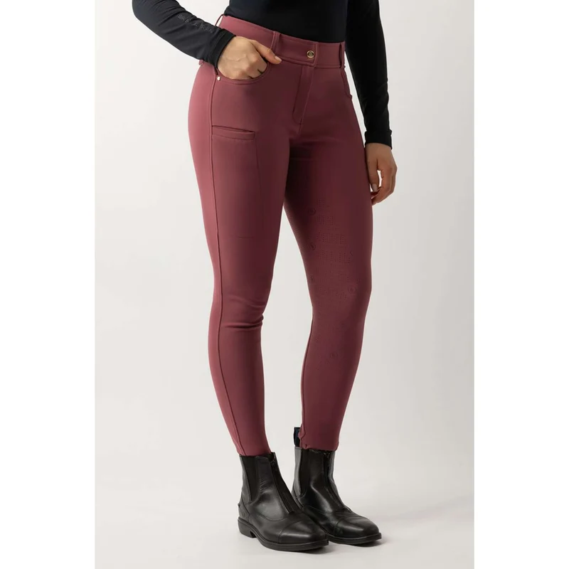 BR Legging d'Équitation Lendsey Full Grip Dames Maroon Red