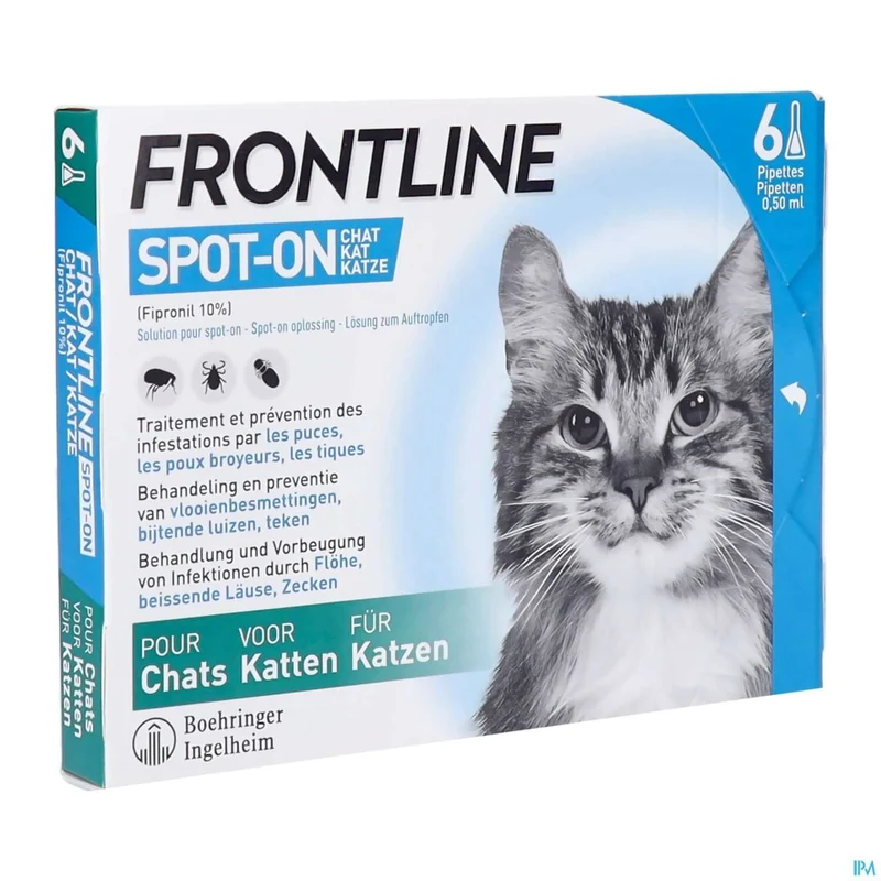 Frontline Spot On Kat | 6 pipetten x 0,50ml | Vlooien & Teken