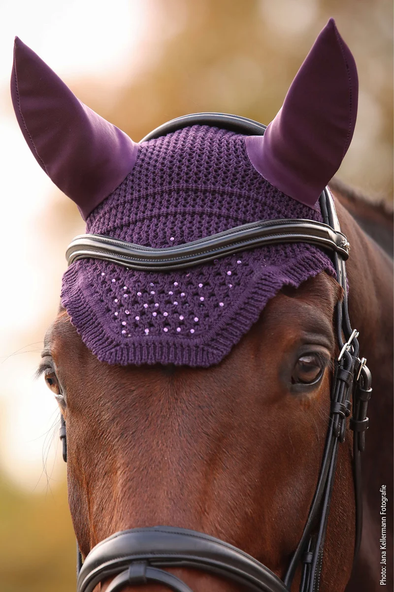 Schockemöhle Bonnet Anti-Mouches Elegant Spark Violet Foncé