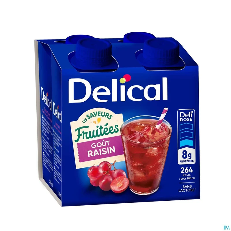 Delical Fruitdrink Druif | 4x200ml | Drinkvoeding