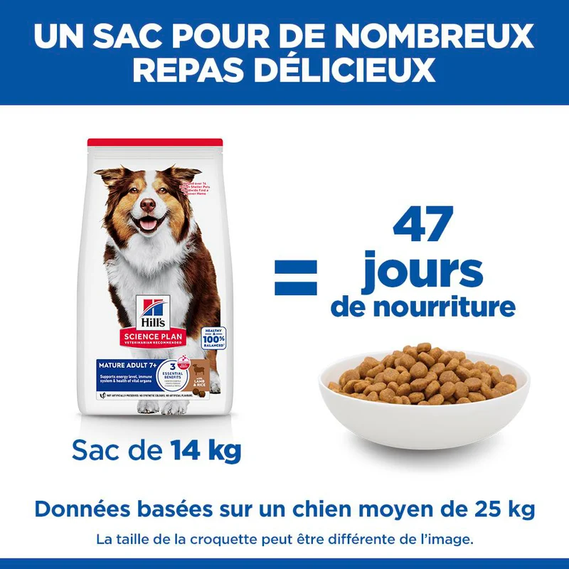 Hill's Chien Mature Adult 7+ Medium Agneau & Riz 14kg