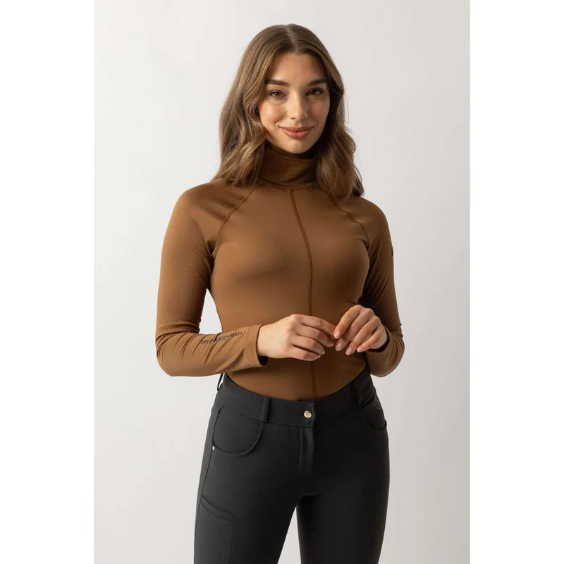 BR Pull à Col Leonel Femme Cognac Ochre