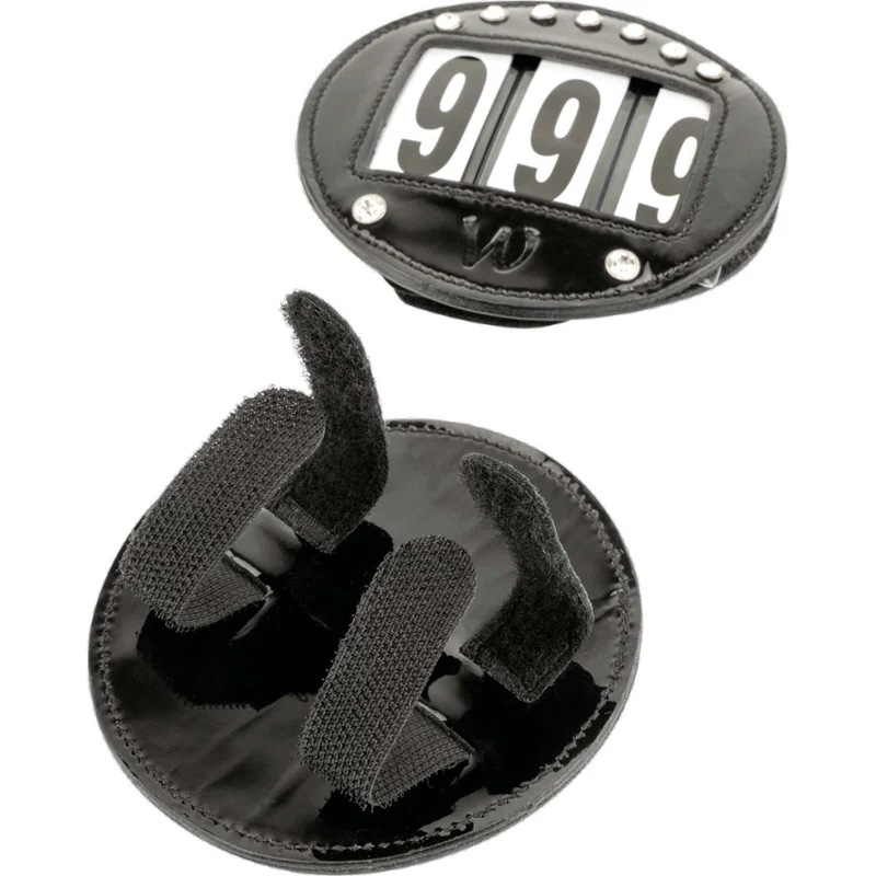 Waldhausen Porte-numéro en Cuir Vernis Noir