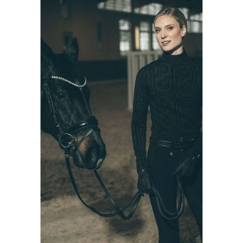 Pikeur Chemise Zip Print Selection AW26 Longues Manches Noir