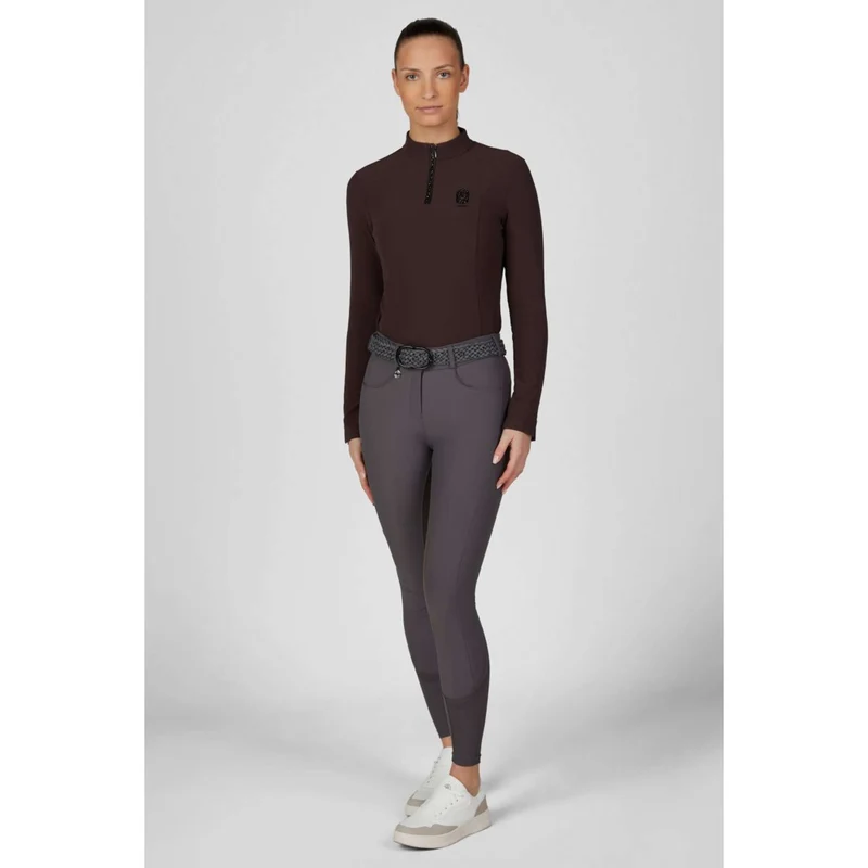 Pikeur Pantalon d'Équitation Ceelina GridTexLeather Highwaist Full Grip Basalt Grey