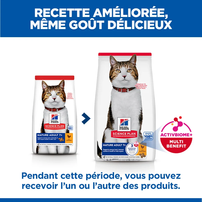 Hill's Science Plan Mature Adult 7+ au poulet - croquettes chat