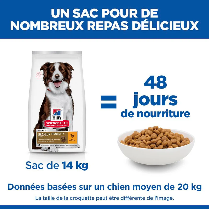 Hill's Science Plan Healthy Mobility Medium Adult au poulet - croquettes chien