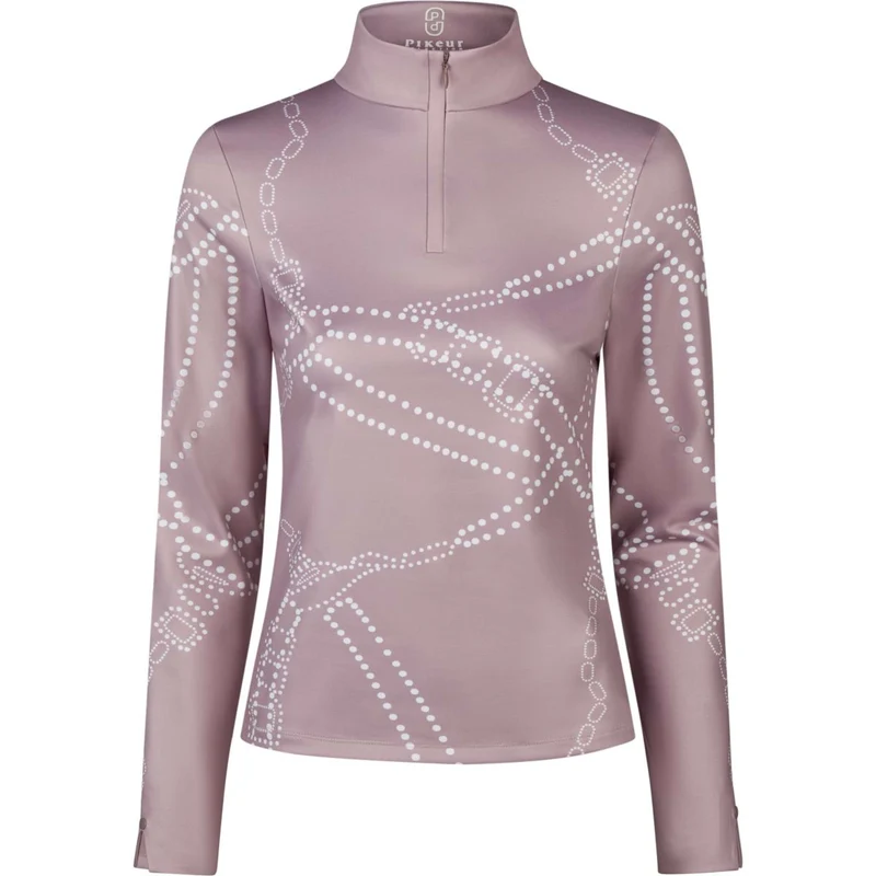 Pikeur Chemise Zip Print Selection AW26 Longues Manches Ash Mauve