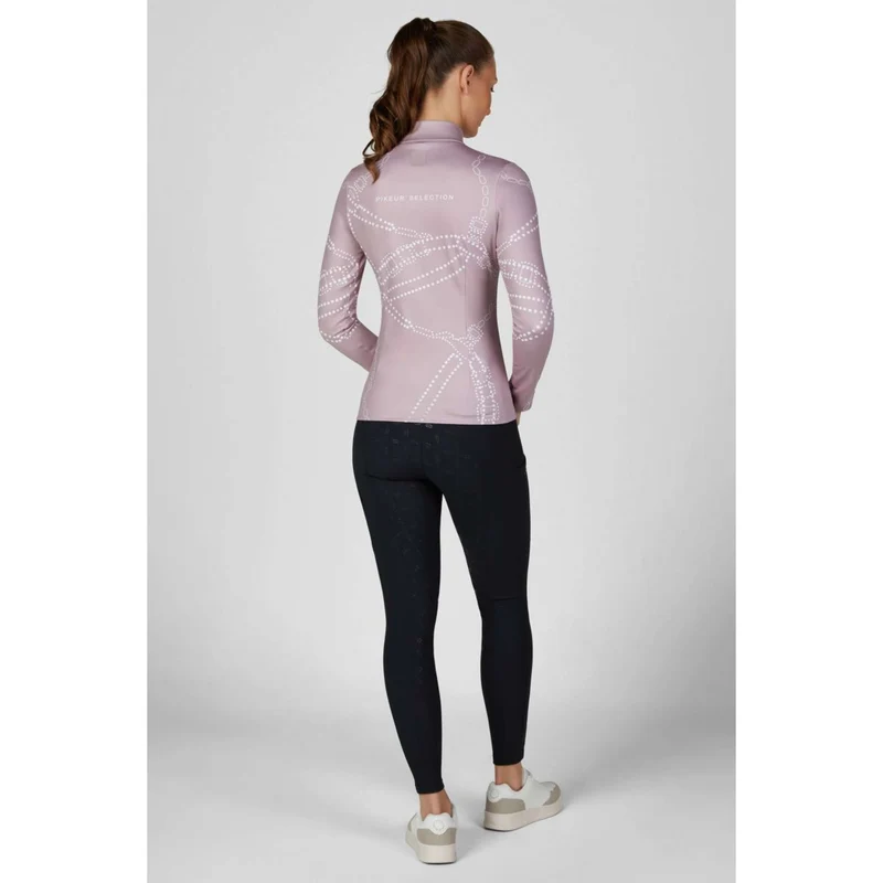 Pikeur Chemise Zip Print Selection AW26 Longues Manches Ash Mauve