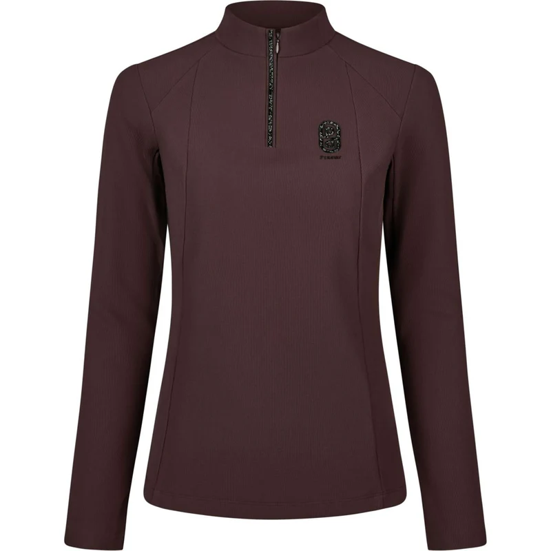 Pikeur Chemise Zip Rip Selection AW26 Longues Manches Marron chocolat