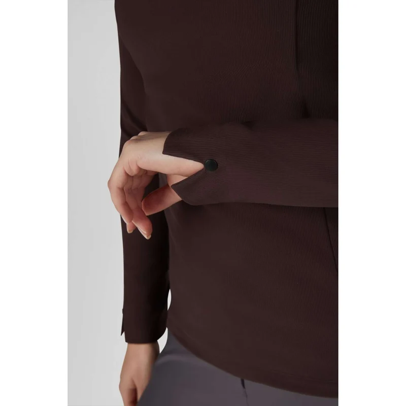 Pikeur Chemise Zip Rip Selection AW26 Longues Manches Marron chocolat