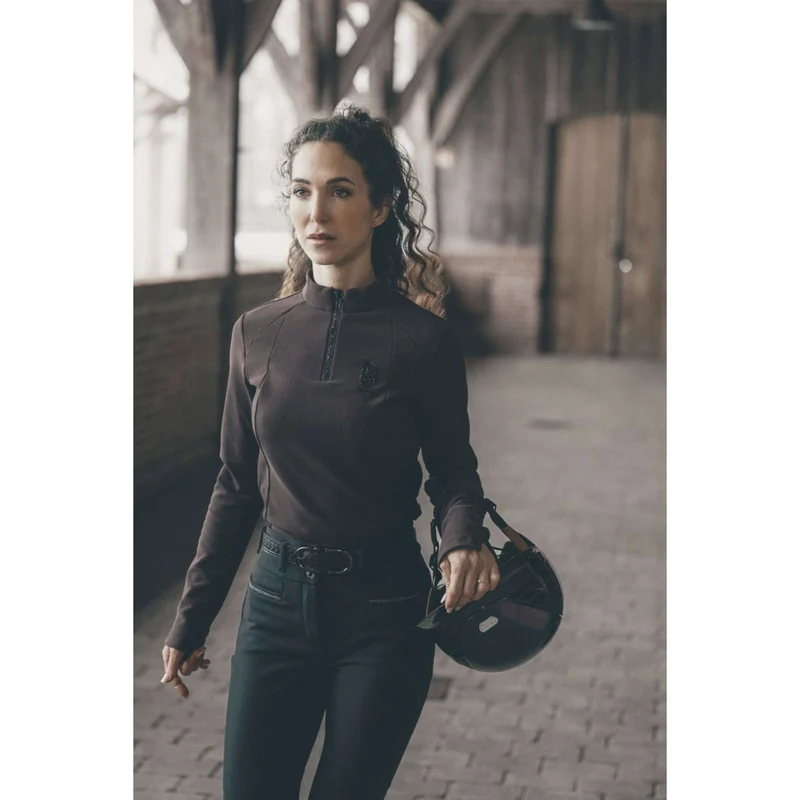 Pikeur Chemise Zip Rip Selection AW26 Longues Manches Marron chocolat